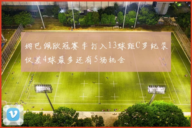 姆巴佩欧冠赛季打入13球距C罗纪录仅差4球最多还有5场机会